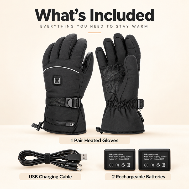 Rechargeable Heated Gloves for Winter Outdoor Warmth
