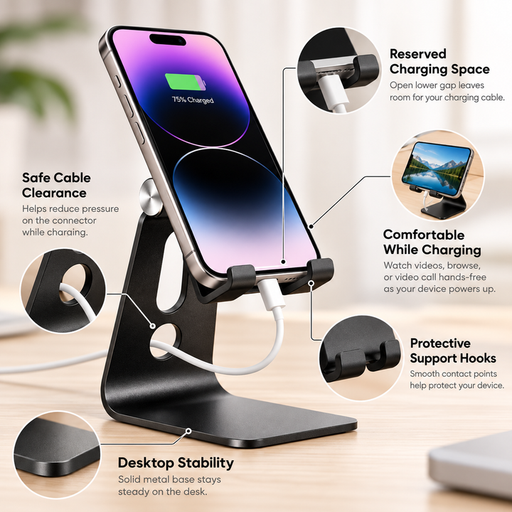 Aluminium Tablet Stand Adjustable Desk Holder for iPad Phone