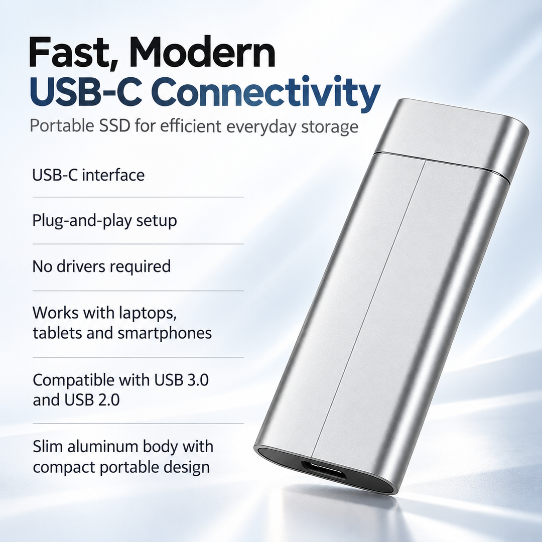 External SSD Portable USB-C Solid State Drive 1TB to 16TB