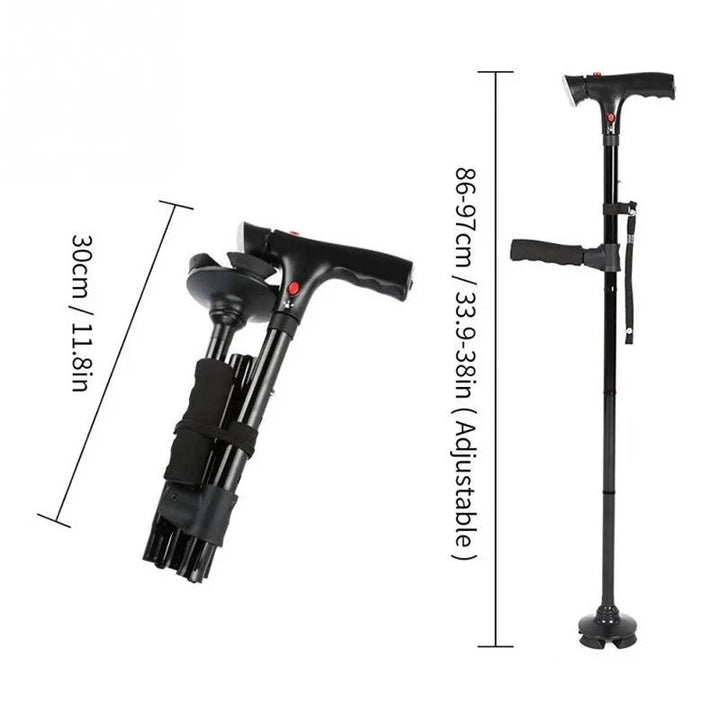 Adjustable Folding Walking Cane Mobility Aid Stick