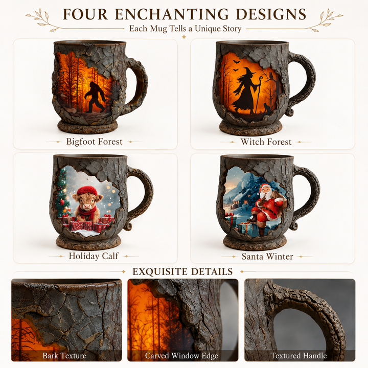 Halloween Resin Mug Bigfoot Witch Reindeer Santa Novelty