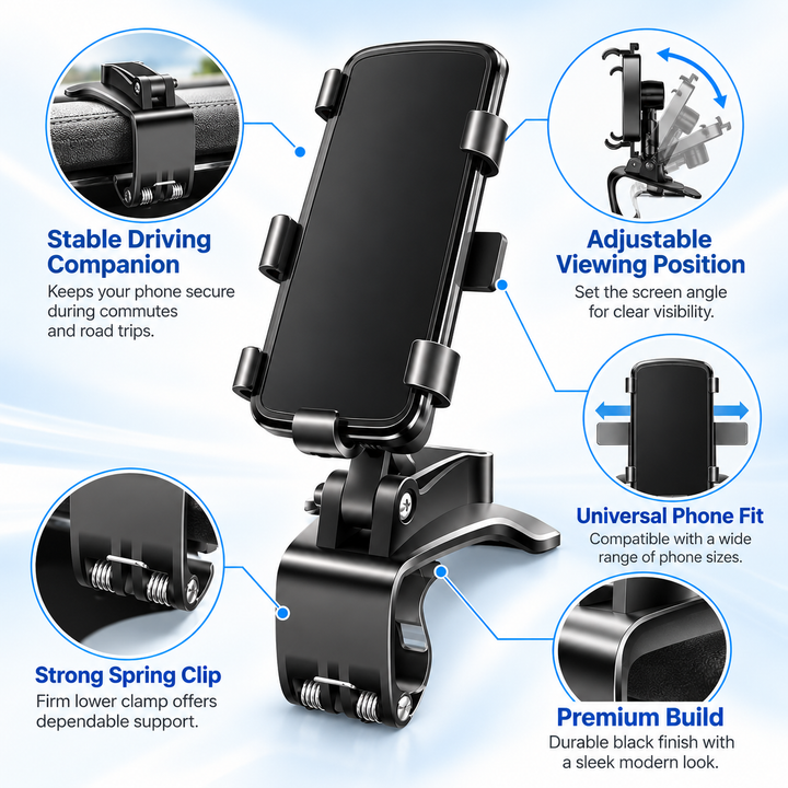 Multifunctional Car Phone Holder Dashboard Windscreen Vent Mount