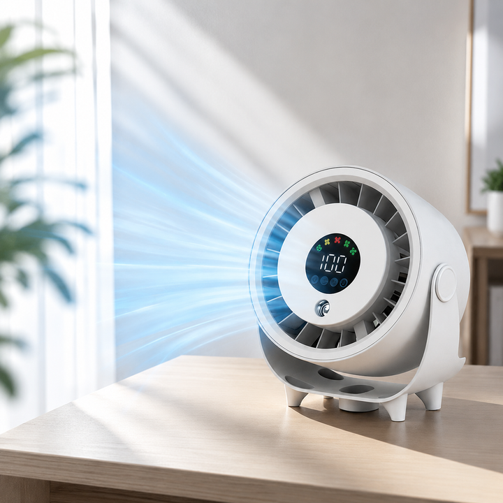 Portable Misting Fan Humidifier Digital Display Quiet Wall Mount Fan