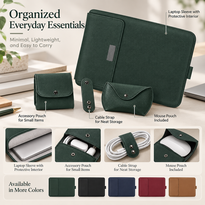 4 in 1 Laptop Sleeve Slim Protective Case with Stand Pocket