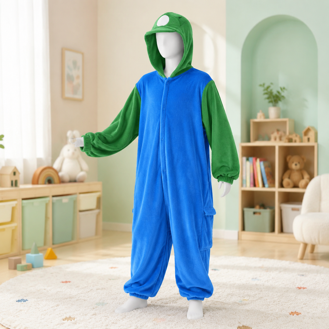 Kids Mario and Luigi Onesie Pyjamas Cosplay Sleepwear