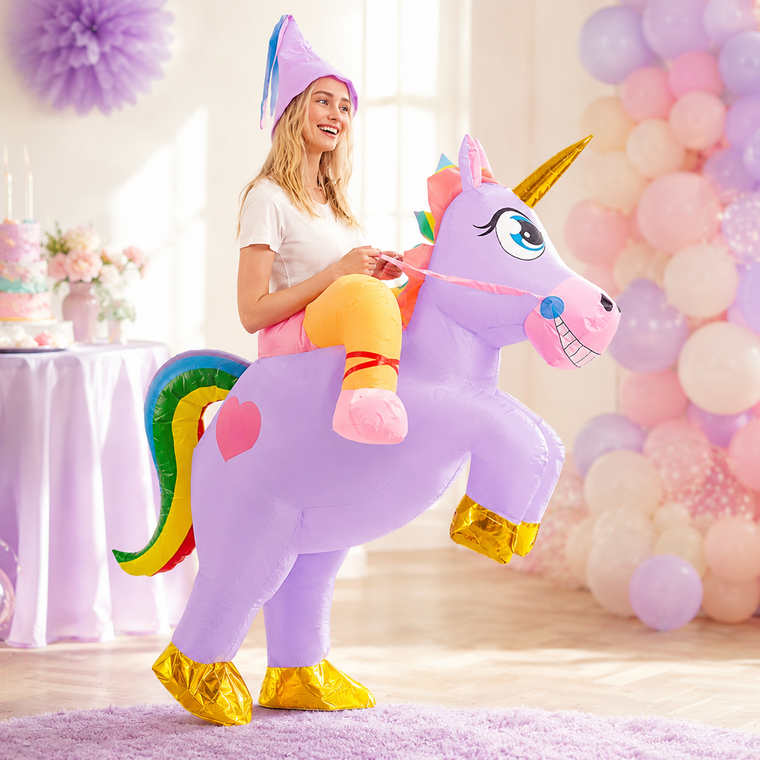 Inflatable Unicorn Ride-On Costume Adults Halloween Funny