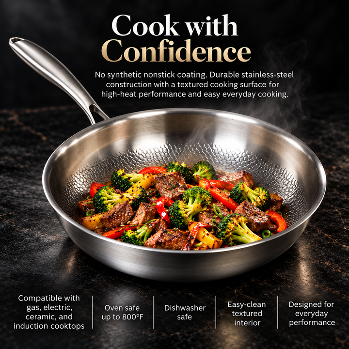 Titanium Frying Pan Non Toxic Non Stick for Healthy Cooking
