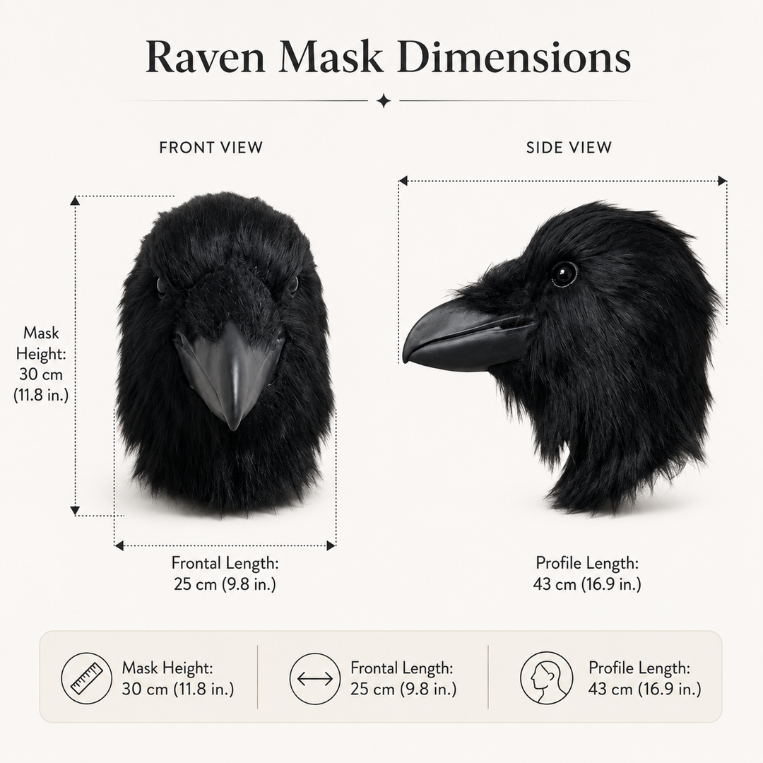 Black Raven Bird Latex Mask Halloween Horror Adult