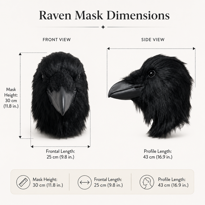 Black Raven Bird Latex Mask Halloween Horror Adult