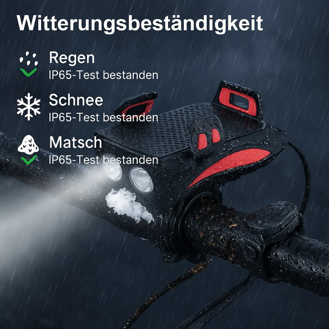 Bicycle Front LED Light Power Bank 1500 Lumens 4-in-1 Bike Light