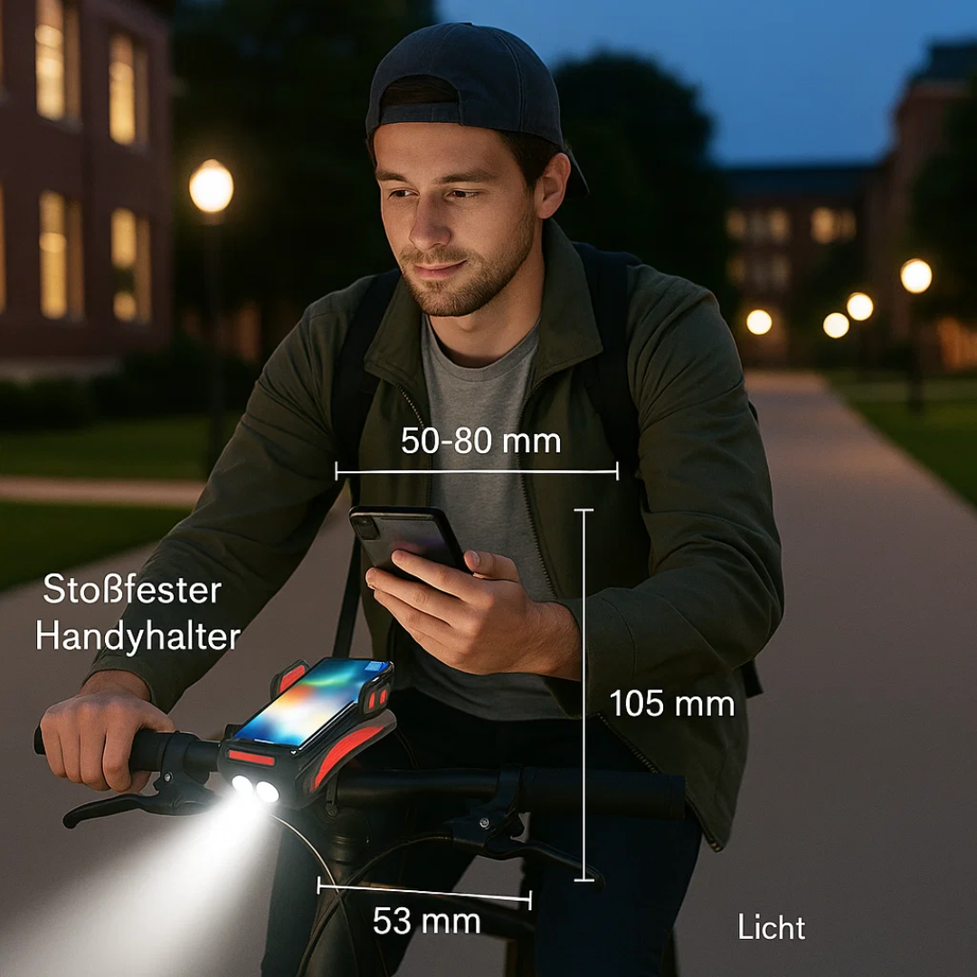 Bicycle Front LED Light Power Bank 1500 Lumens 4-in-1 Bike Light