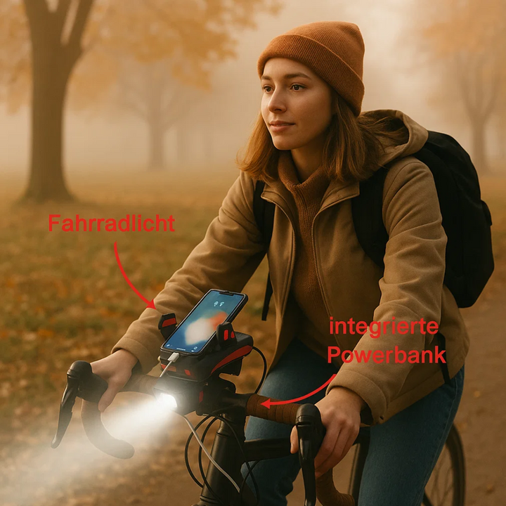 Bicycle Front LED Light Power Bank 1500 Lumens 4-in-1 Bike Light