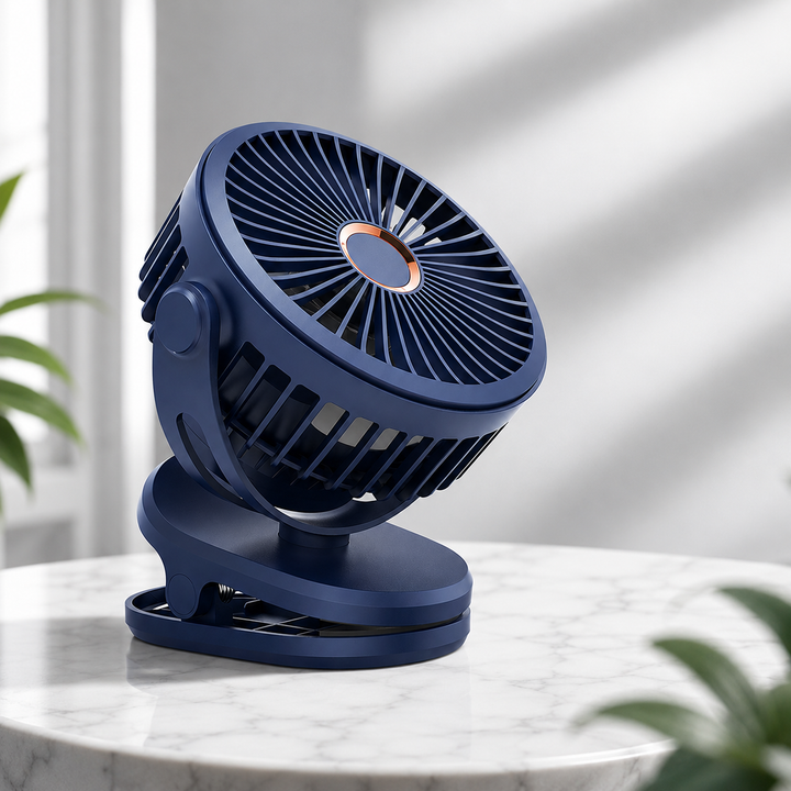 Rechargeable Clip On Portable Desk Fan 4 Speed Quiet 10000mAh Battery