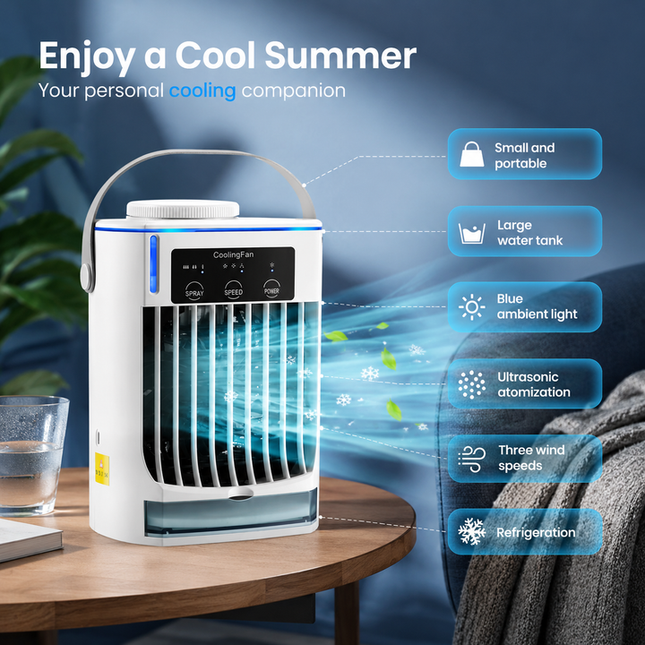 Mini Portable USB Evaporative Air Cooler Fan for Car and Room
