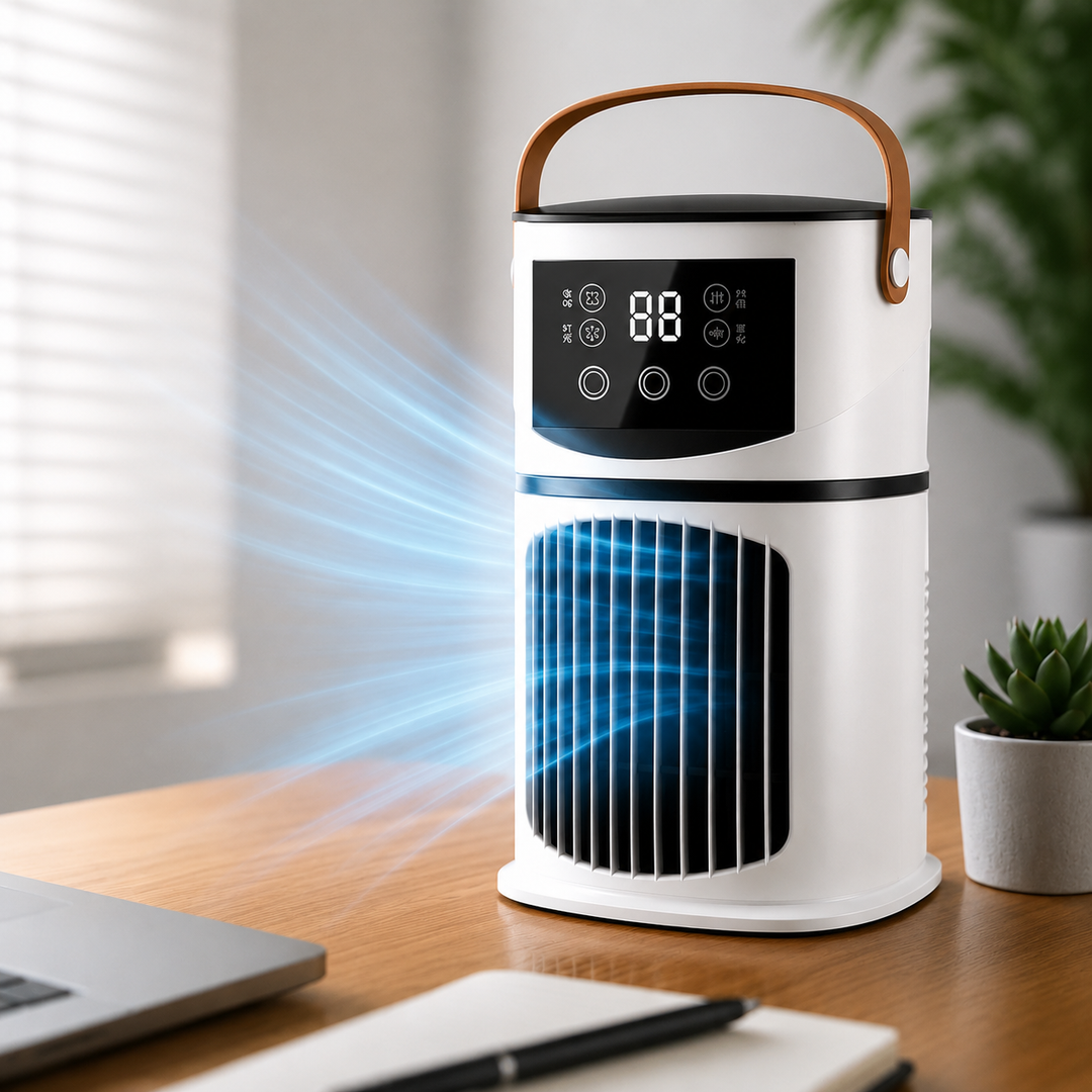Portable Air Conditioner Desk Fan Humidifier with Timer Quiet Air Cooler