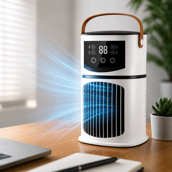 Portable Air Conditioner Desk Fan Humidifier with Timer Quiet Air Cooler