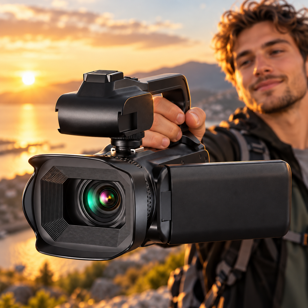UHD 4K Camcorder 18X Zoom Rotating Touchscreen for Vlogging