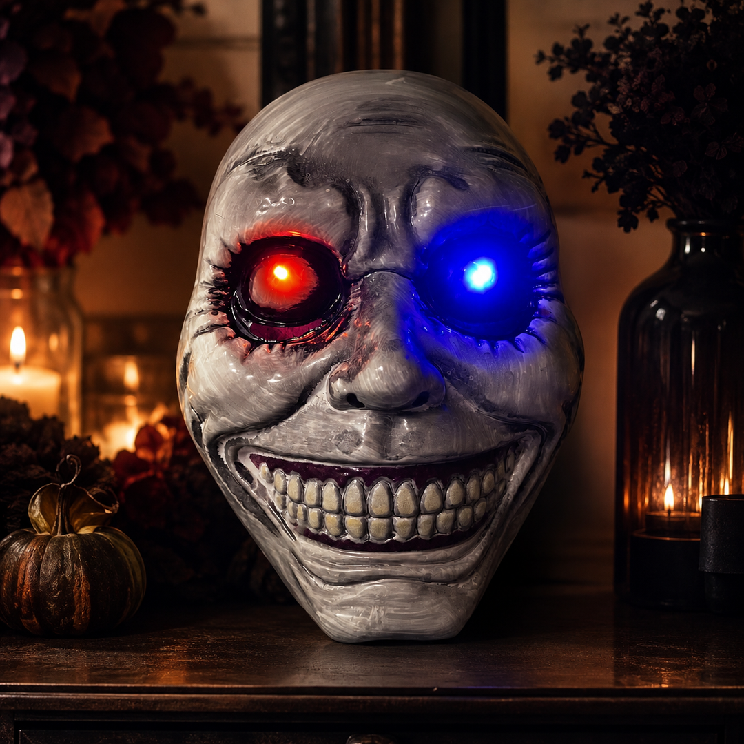 Glowing Skull Mask LED Eyes Halloween Scary Light Up
