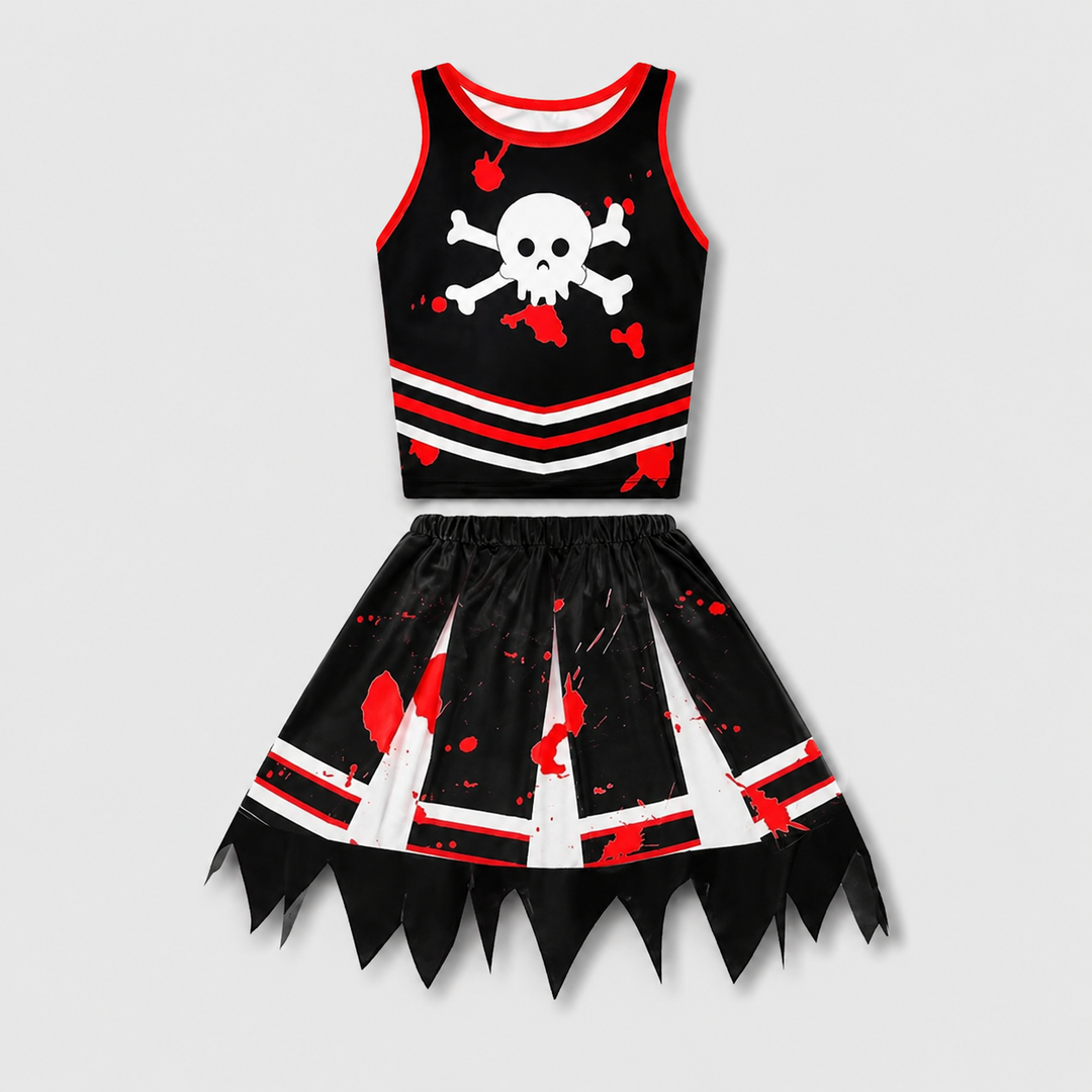 Girls Zombie Cheerleader Costume Halloween Performance