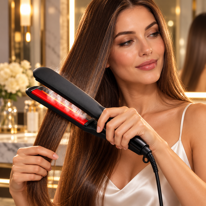 Professional Hair Straightener Infrared Steam Ceramic Styler
