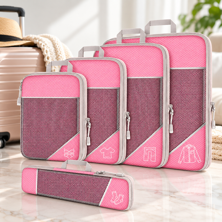 Compression Packing Cubes Travel Luggage Organiser Set