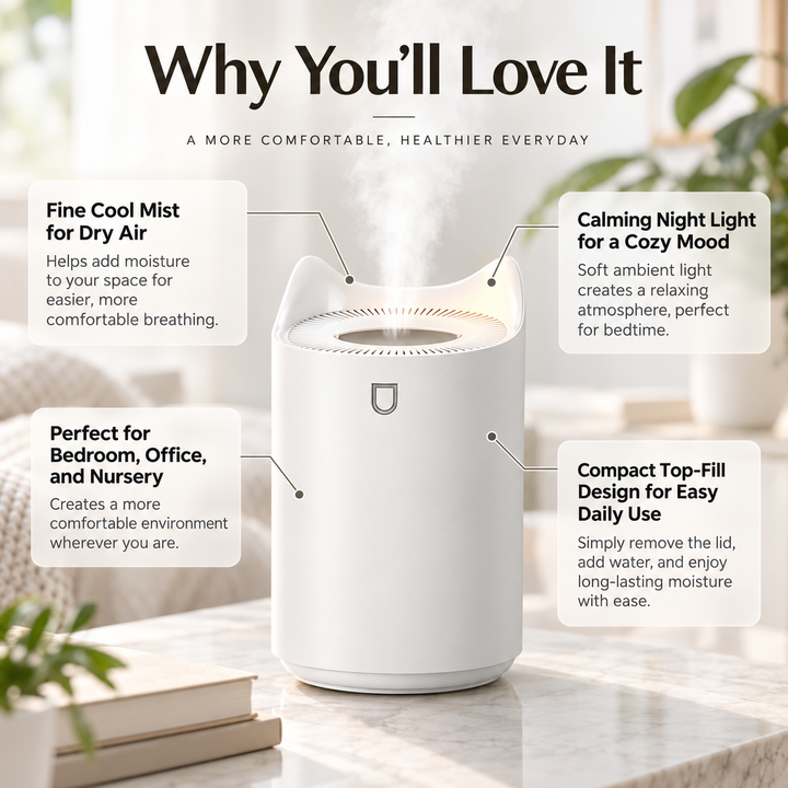 3000ml Ultrasonic Humidifier Cool Mist for Bedroom Home Baby