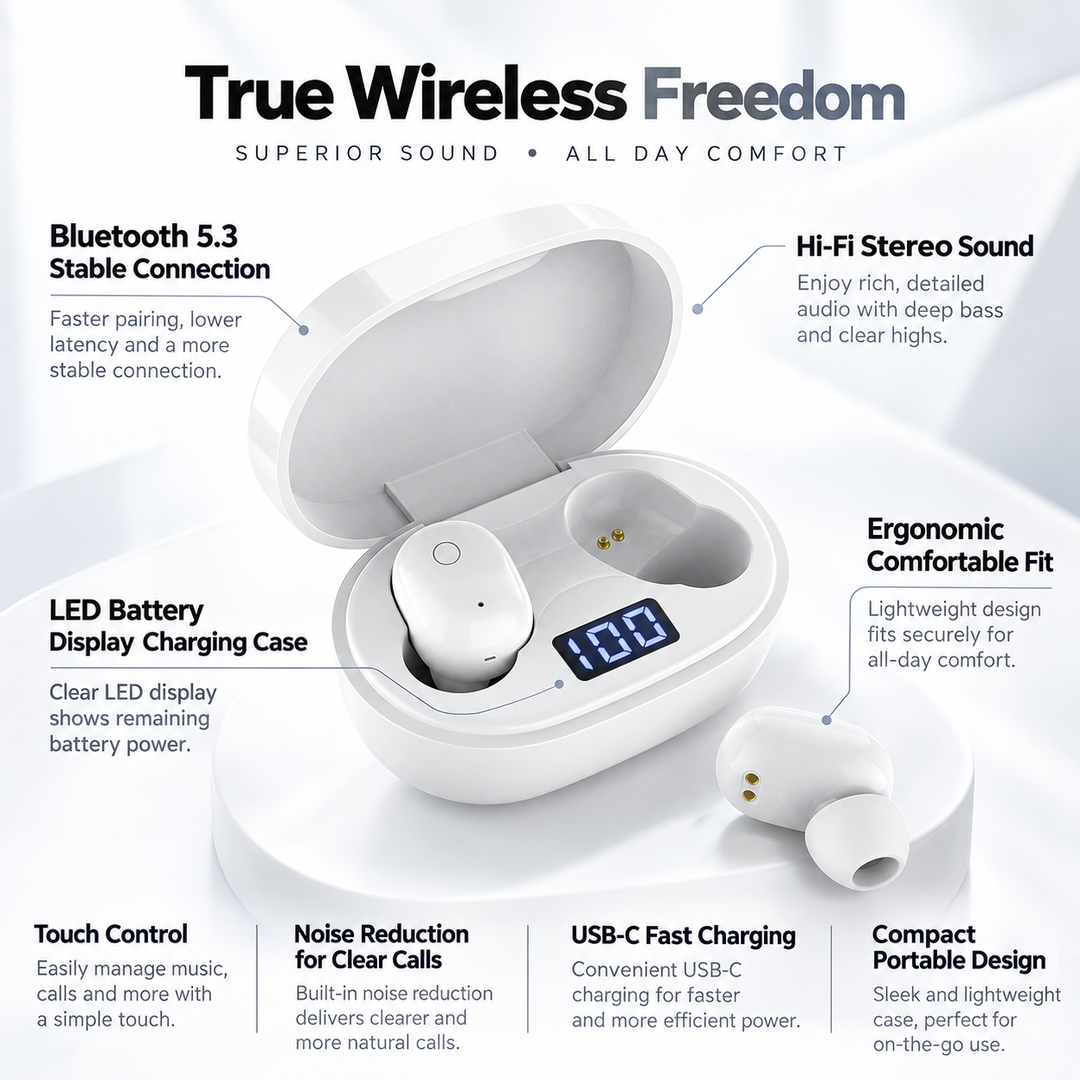 Bluetooth Wireless Earbuds Noise Cancelling Sleep Earplugs