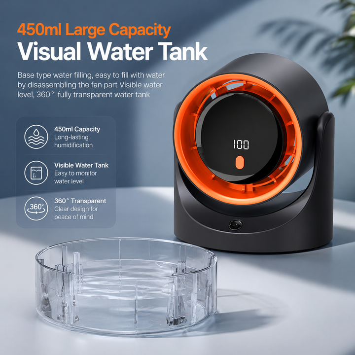 Portable Mini Mist Fan Electric Air Cooler Humidifier 360 Adjustable
