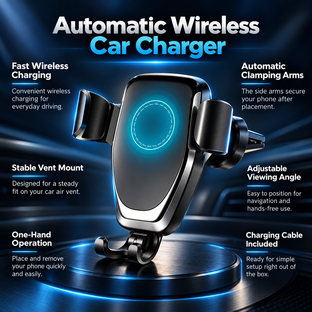 Wireless Car Charger Phone Mount Fast Charging Holder Smartphone
