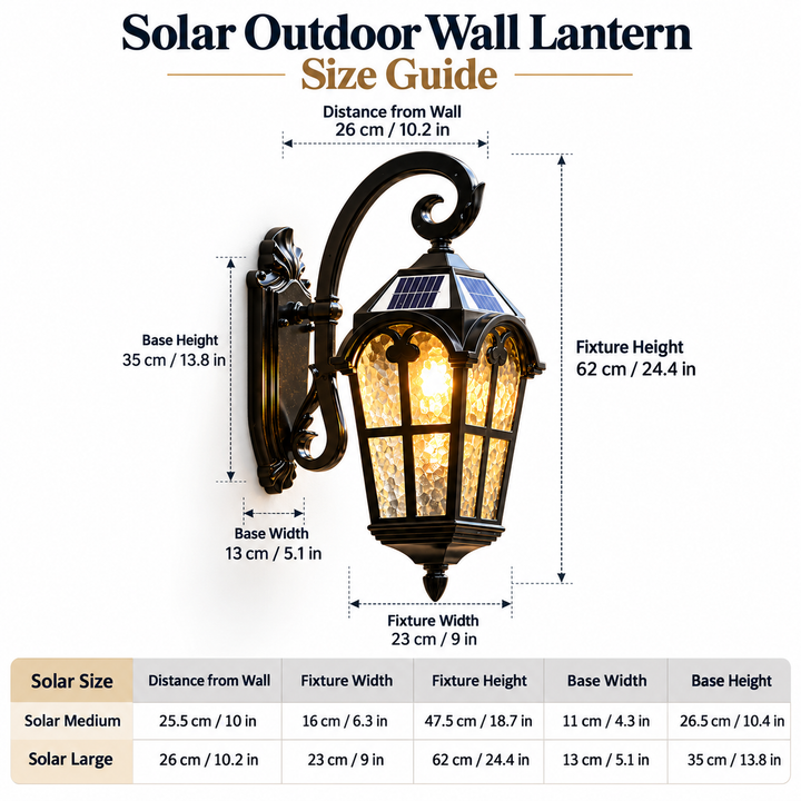 Solar Outdoor Wall Light Waterproof Vintage Lantern Remote