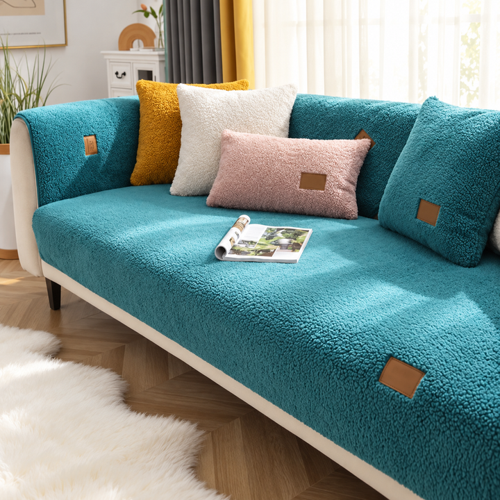 Waterproof Sofa Cover Sherpa Fleece Couch Protector Washable
