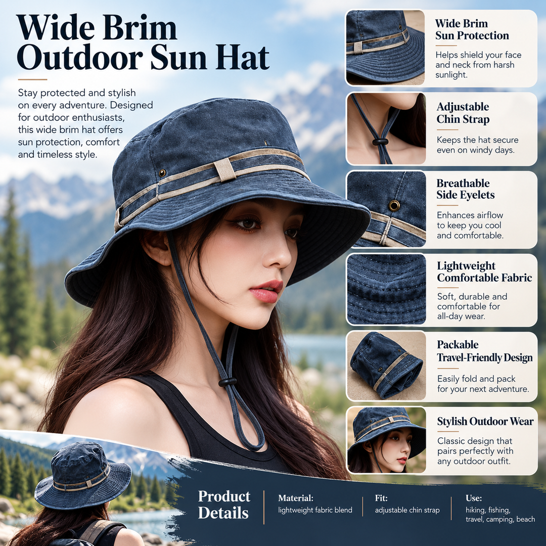 Womens UPF 50 Sun Hat Wide Brim Packable UV Protection Beach Hat