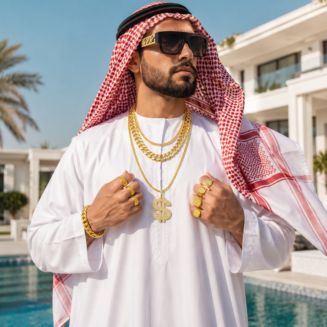 Mens White Robe and Headscarf Costume Nativity Halloween