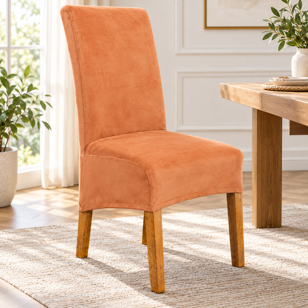 Stretch Velvet Dining Chair Covers Soft Non Slip Seat Protectors