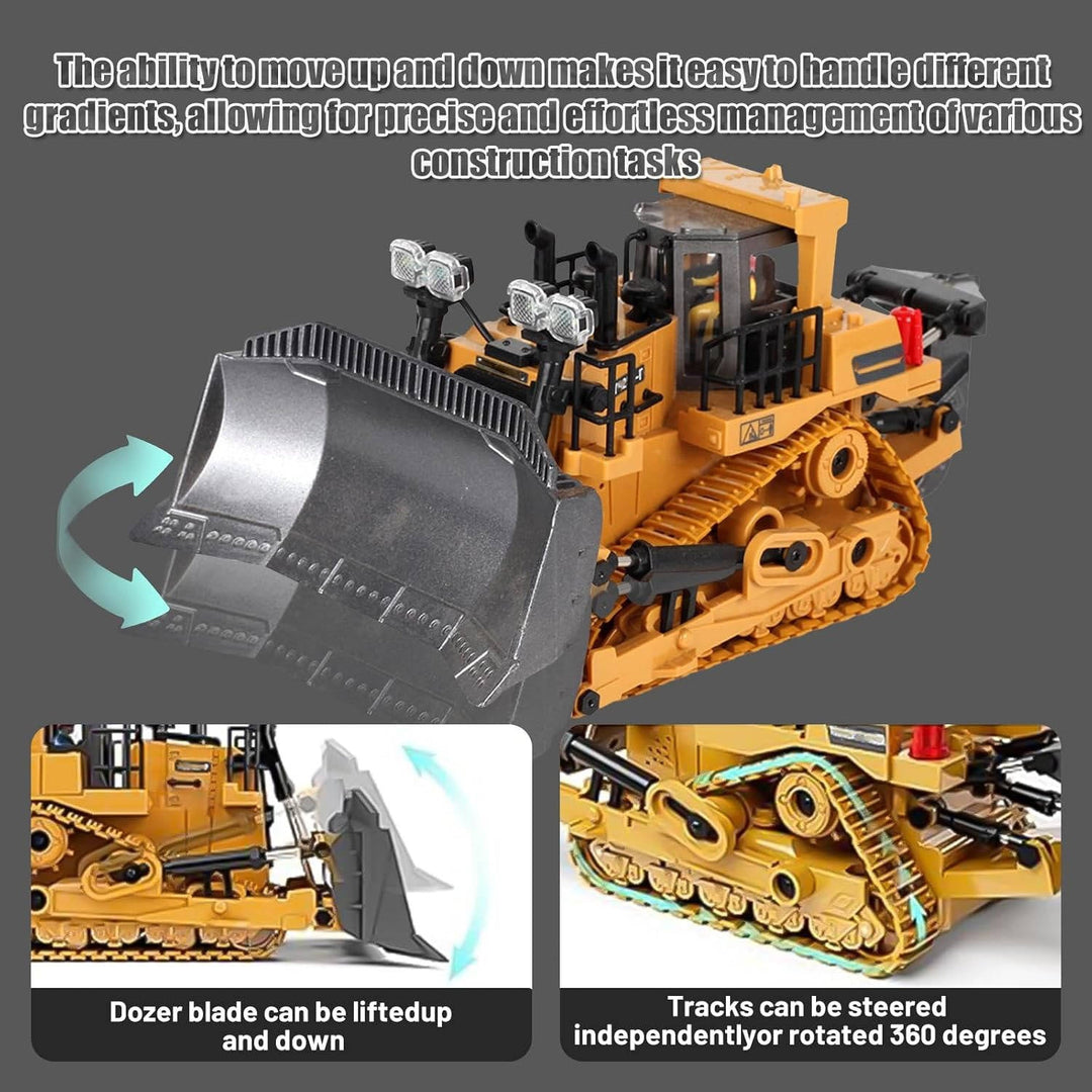 Remote Control 4WD Excavator Bulldozer Dump Truck Toy Vehicle