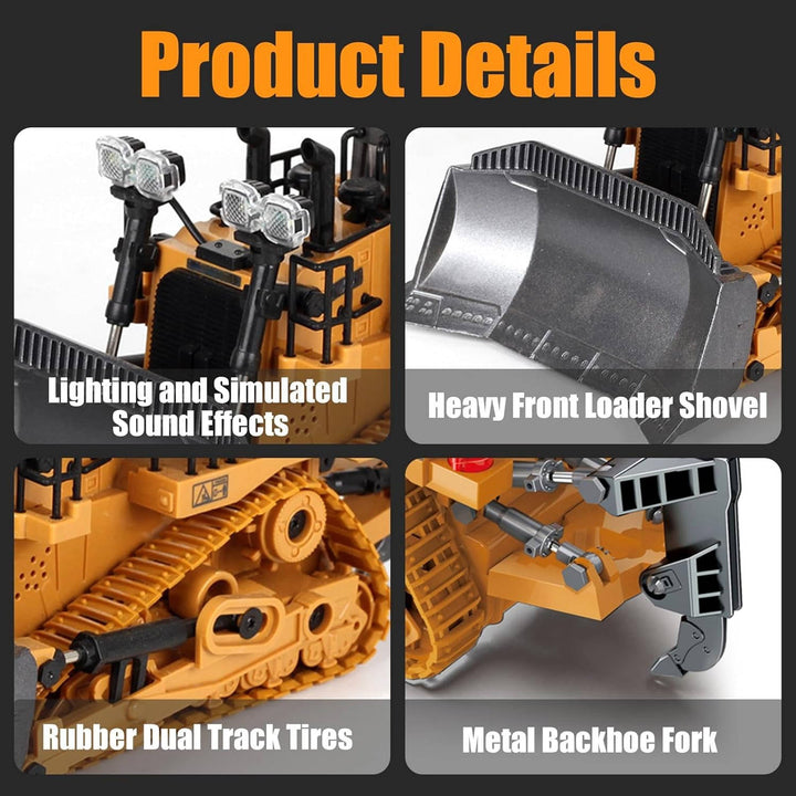 Remote Control 4WD Excavator Bulldozer Dump Truck Toy Vehicle