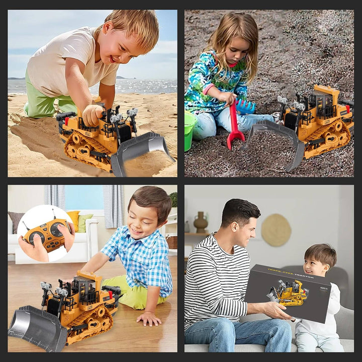 Remote Control 4WD Excavator Bulldozer Dump Truck Toy Vehicle