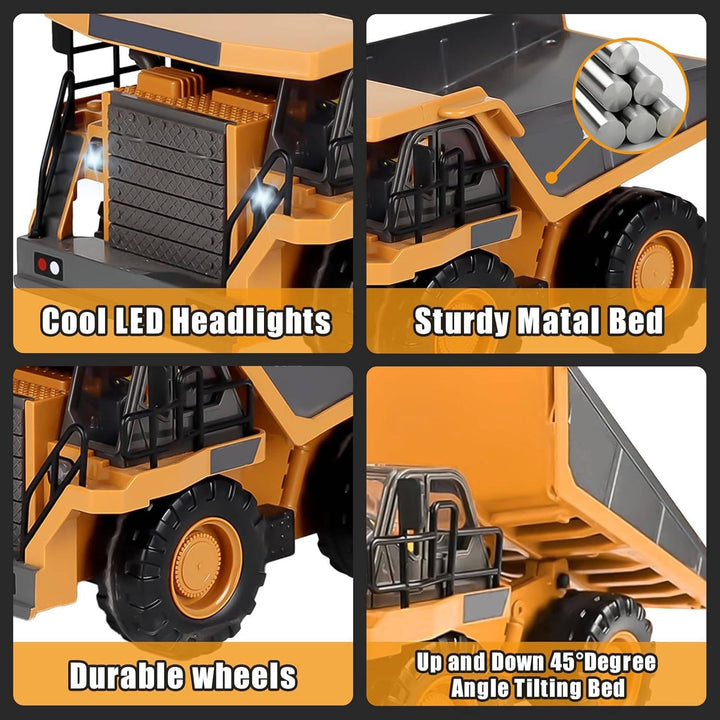 Remote Control 4WD Excavator Bulldozer Dump Truck Toy Vehicle