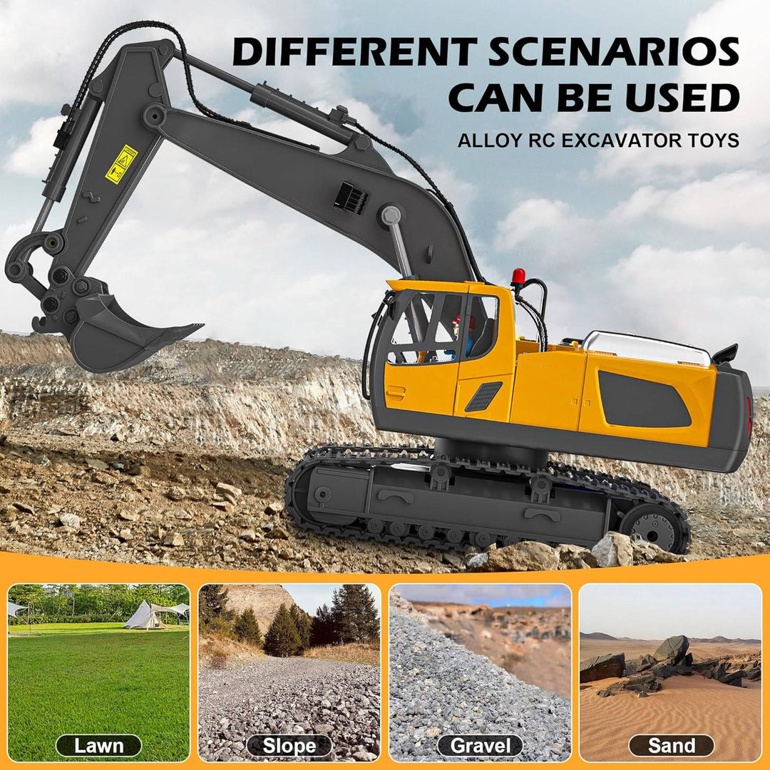 Remote Control 4WD Excavator Bulldozer Dump Truck Toy Vehicle