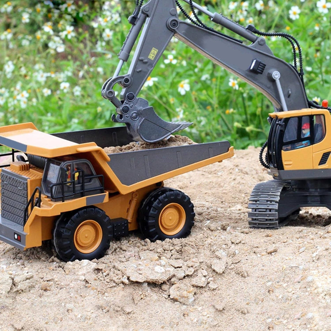 Remote Control 4WD Excavator Bulldozer Dump Truck Toy Vehicle