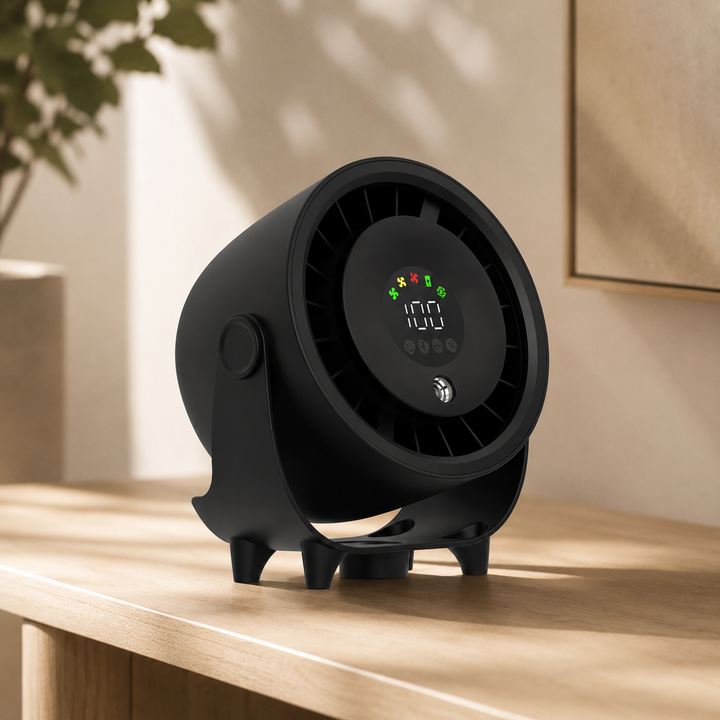 Portable Misting Fan Humidifier Digital Display Quiet Wall Mount Fan