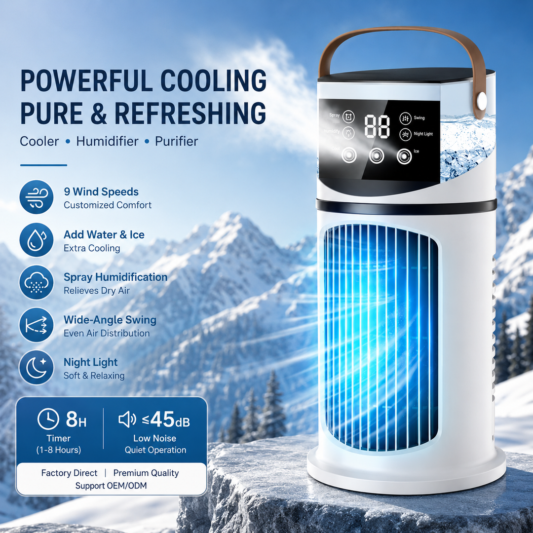 Portable Mini Evaporative Air Conditioner Humidifier Tower Fan