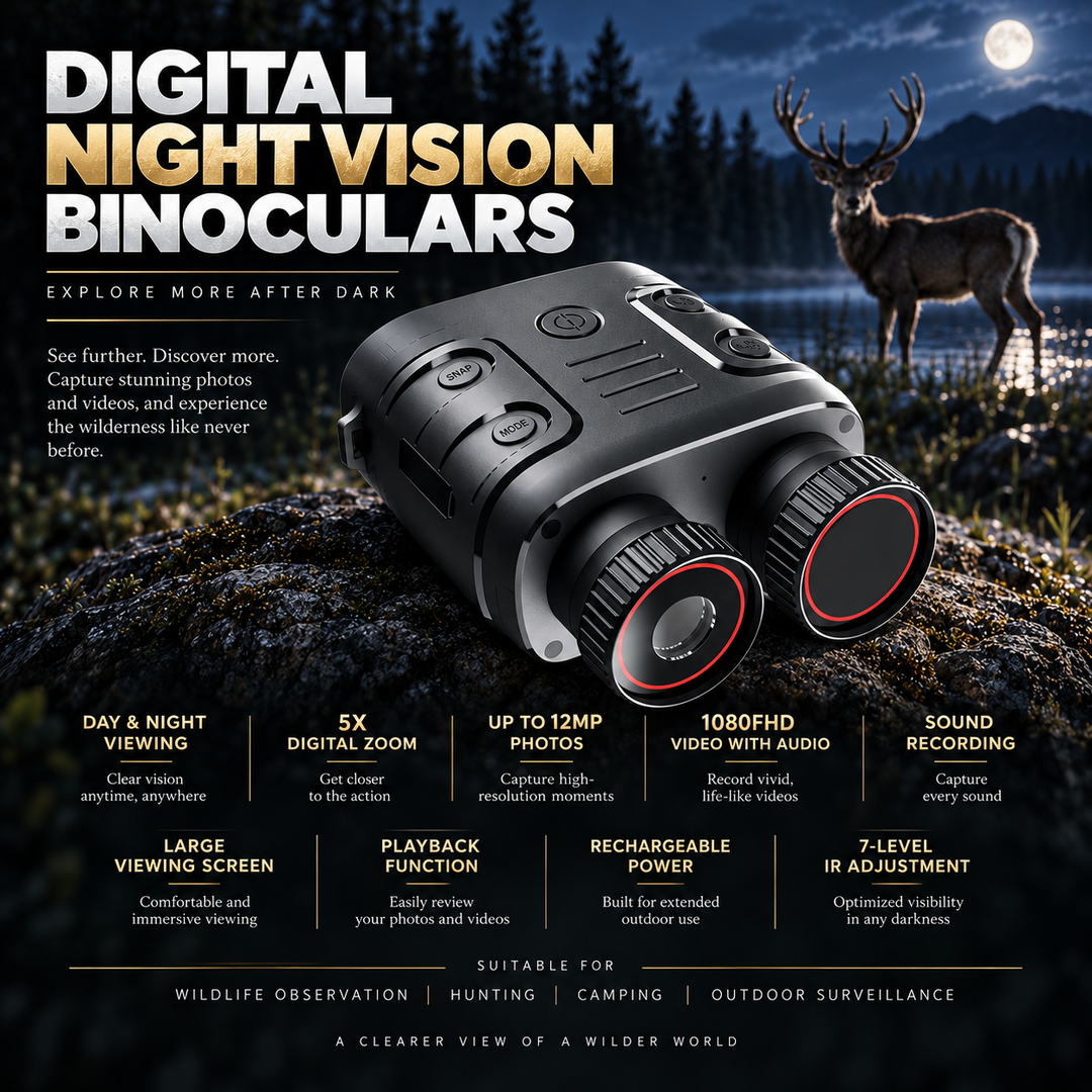 Night Vision Binoculars Camera HD 4x Zoom Digital Goggles for Darkness