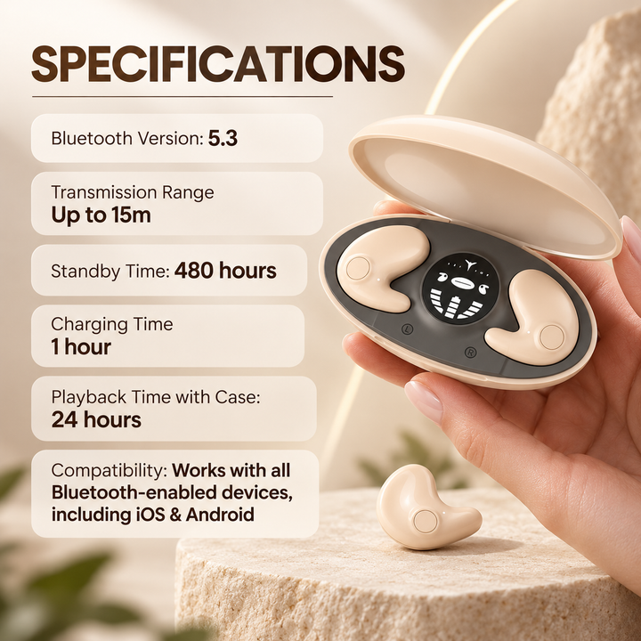 Invisible Wireless Sleep Headphones Waterproof Bluetooth