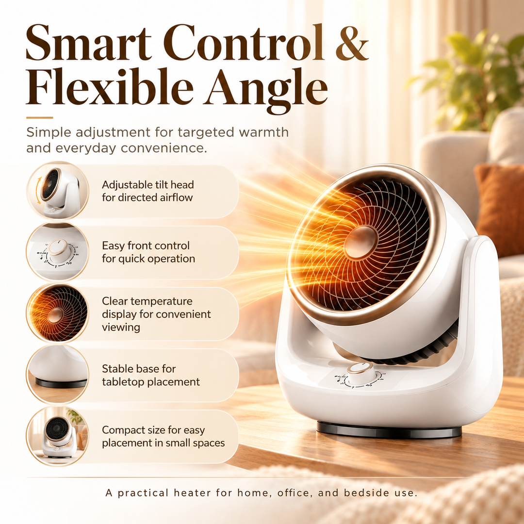 Portable Air Circulation Fan Remote Control 360 Rotation Quiet Cool