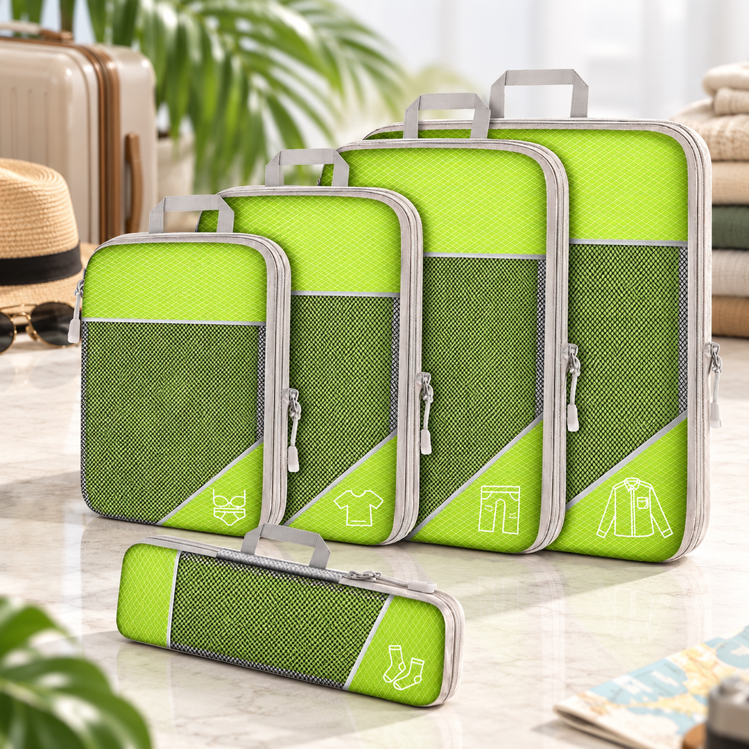 Compression Packing Cubes Travel Luggage Organiser Set