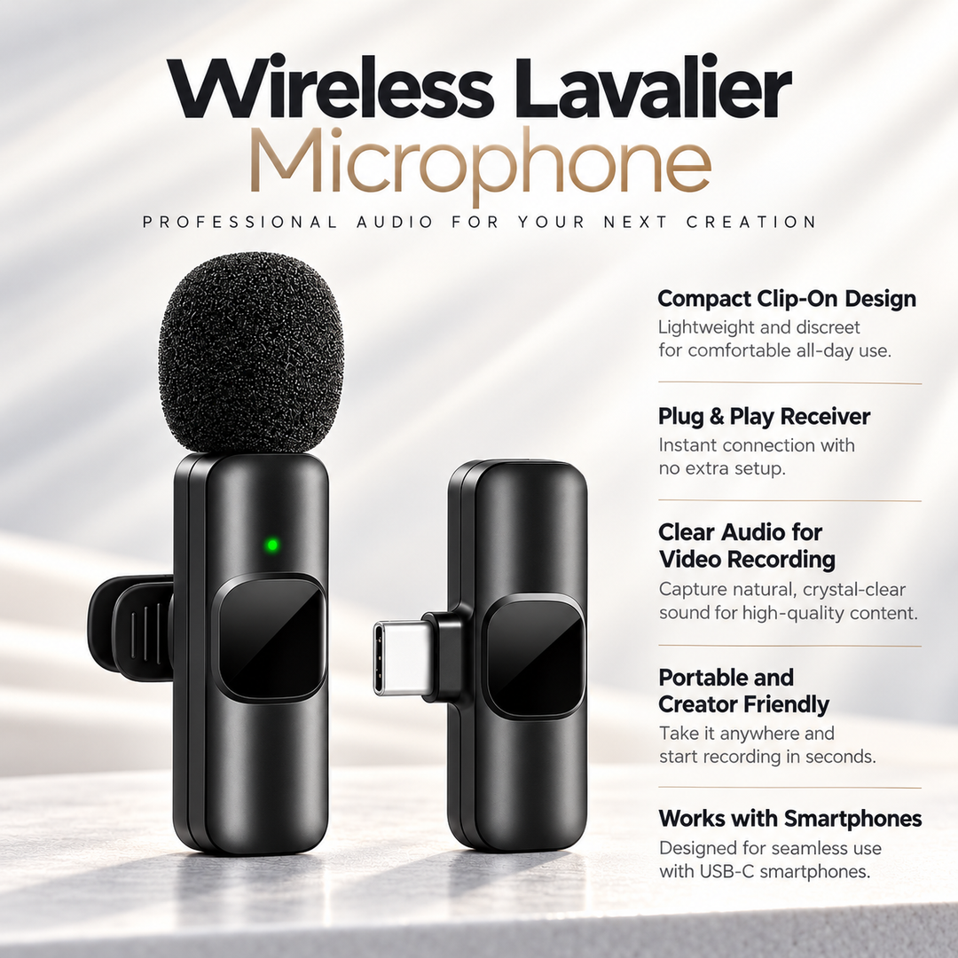 Mini Wireless Lavalier Microphone for Phone Content Creators