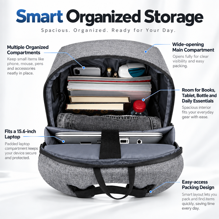 Waterproof Laptop Backpack with USB Charger Anti Theft 15.6 Inch