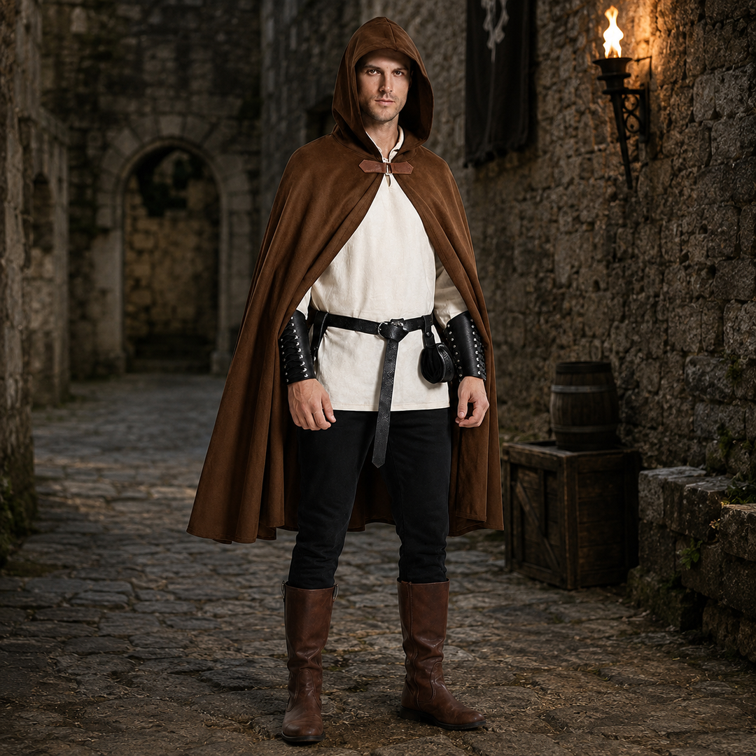 Medieval Hooded Cape Renaissance Halloween Costume