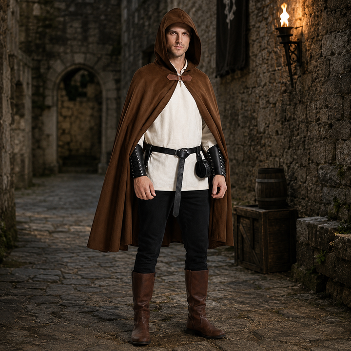Medieval Hooded Cape Renaissance Halloween Costume